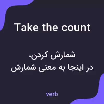 معنی take the count به فارسی معنی take the count به فارسی