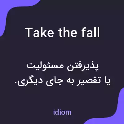 معنی take the fall به فارسی