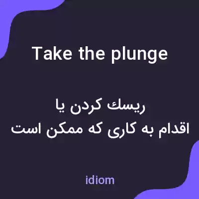 معنی take the plunge به فارسی