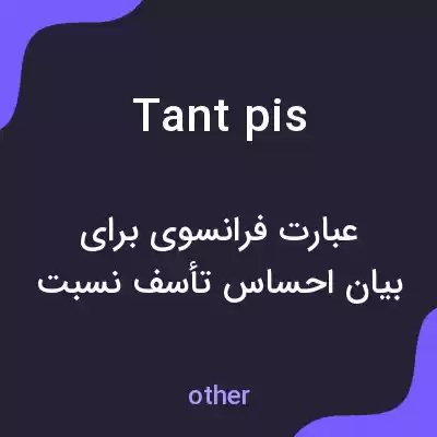 معنی tant pis به فارسی معنی tant pis به فارسی