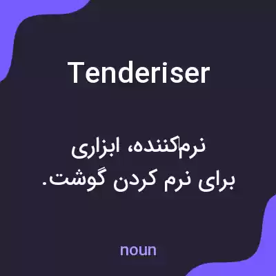 معنی tenderiser به فارسی معنی tenderiser به فارسی