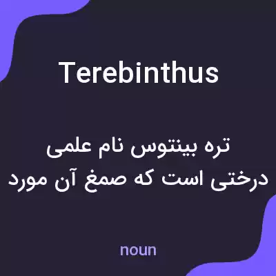 معنی terebinthus به فارسی معنی terebinthus به فارسی
