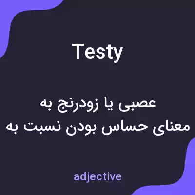 معنی testy به فارسی معنی testy به فارسی