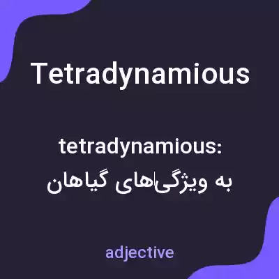 معنی tetradynamious به فارسی معنی tetradynamious به فارسی
