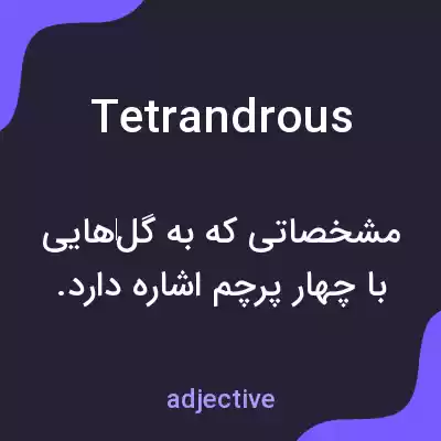 معنی tetrandrous به فارسی معنی tetrandrous به فارسی
