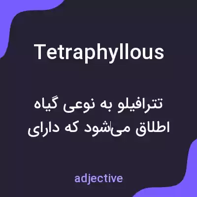 معنی tetraphyllous به فارسی معنی tetraphyllous به فارسی