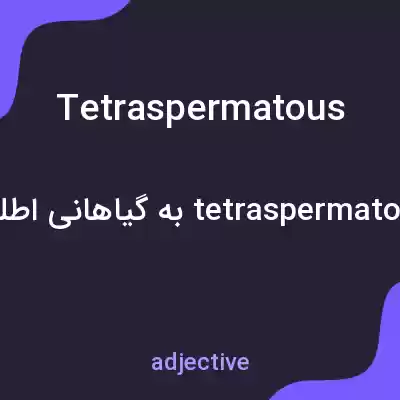 معنی tetraspermatous به فارسی معنی tetraspermatous به فارسی