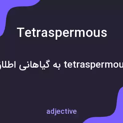 معنی tetraspermous به فارسی معنی tetraspermous به فارسی