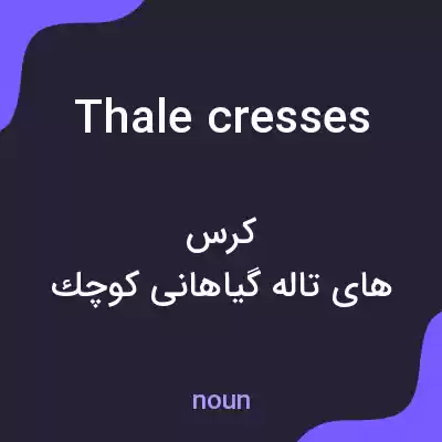 معنی thale cresses به فارسی معنی thale cresses به فارسی