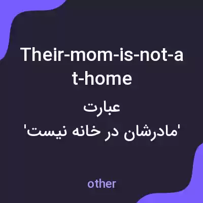 معنی their-mom-is-not-at-home به فارسی