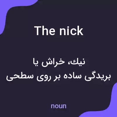 معنی the nick به فارسی معنی the nick به فارسی