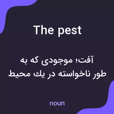 معنی the pest به فارسی معنی the pest به فارسی