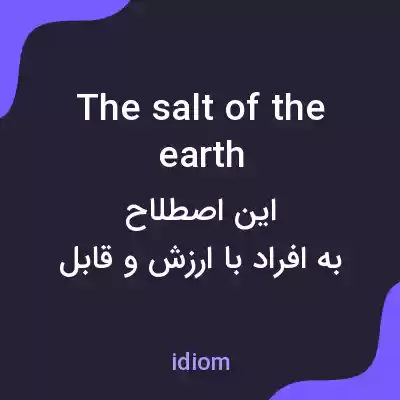 معنی the salt of the earth به فارسی معنی the salt of the earth به فارسی