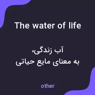 معنی the water of life به فارسی معنی the water of life به فارسی