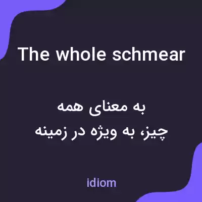 معنی the whole schmear به فارسی معنی the whole schmear به فارسی