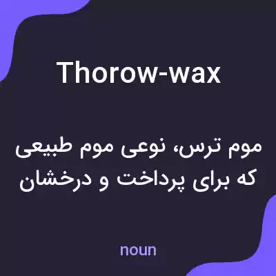 معنی thorow-wax به فارسی معنی thorow-wax به فارسی