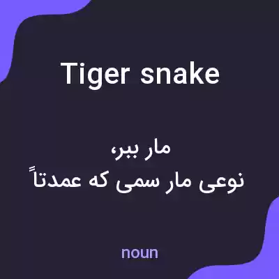 معنی tiger snake به فارسی معنی tiger snake به فارسی