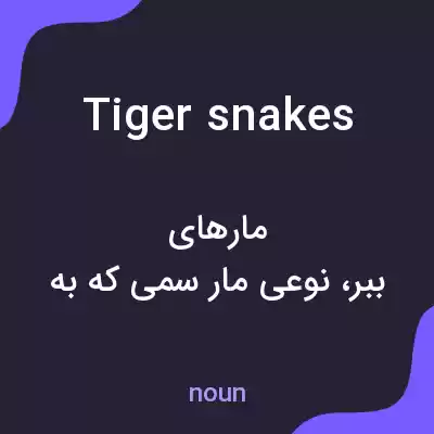 معنی tiger snakes به فارسی معنی tiger snakes به فارسی