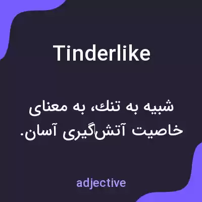 معنی tinderlike به فارسی معنی tinderlike به فارسی