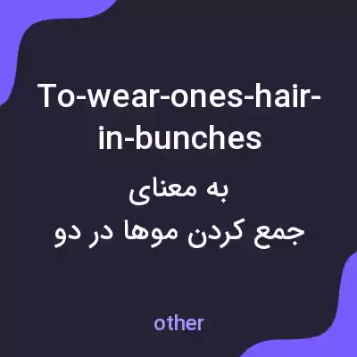 معنی to-wear-ones-hair-in-bunches به فارسی