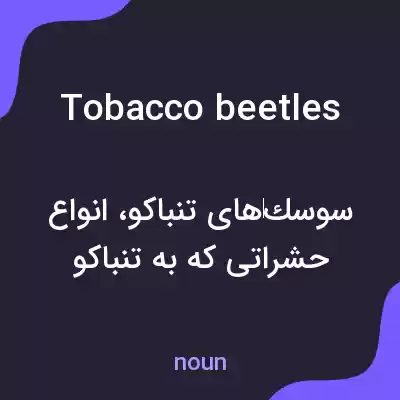معنی tobacco beetles به فارسی معنی tobacco beetles به فارسی