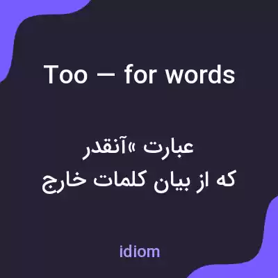 معنی too — for words به فارسی معنی too — for words به فارسی