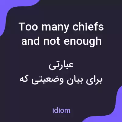 معنی too many chiefs and not enough indians به فارسی معنی too many chiefs and not enough indians به فارسی