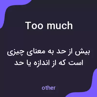 معنی too much به فارسی معنی too much به فارسی