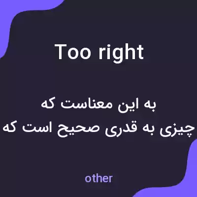 معنی too right به فارسی معنی too right به فارسی