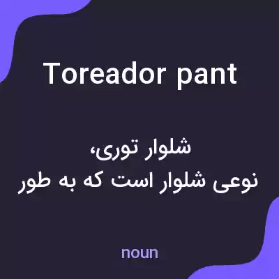 معنی toreador pant به فارسی معنی toreador pant به فارسی