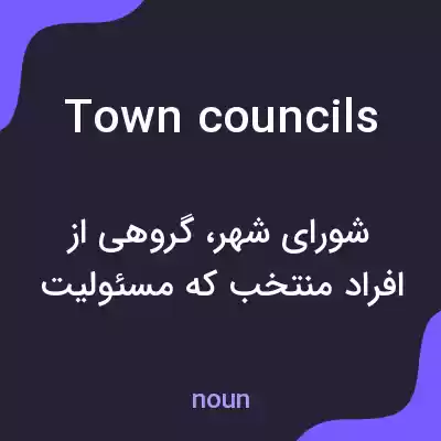 معنی town councils به فارسی معنی town councils به فارسی