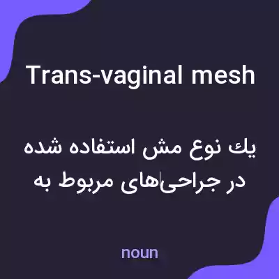 معنی trans-vaginal mesh به فارسی معنی trans-vaginal mesh به فارسی