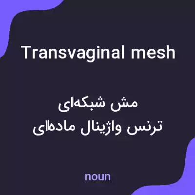 معنی transvaginal mesh به فارسی معنی transvaginal mesh به فارسی