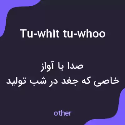معنی tu-whit tu-whoo به فارسی