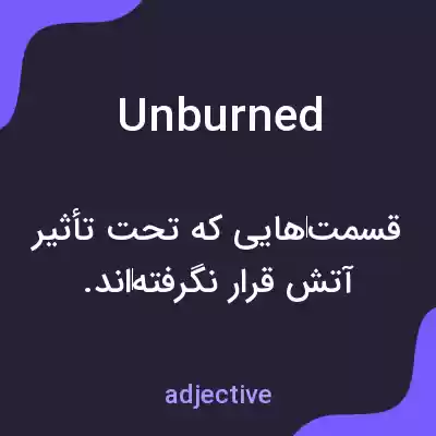معنی unburned به فارسی