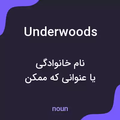 معنی underwoods به فارسی معنی underwoods به فارسی
