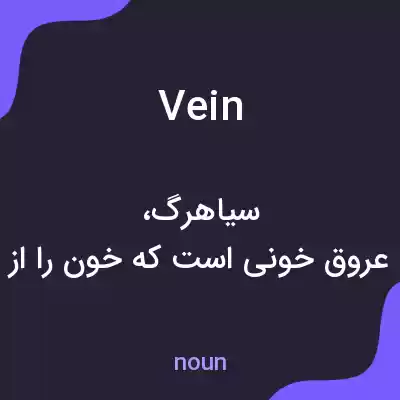 معنی vein به فارسی
