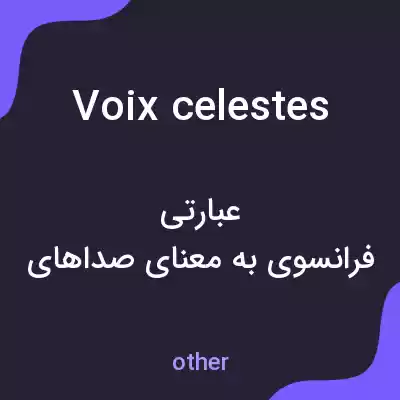 معنی voix celestes به فارسی معنی voix celestes به فارسی
