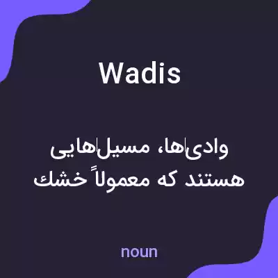 معنی wadis به فارسی معنی wadis به فارسی