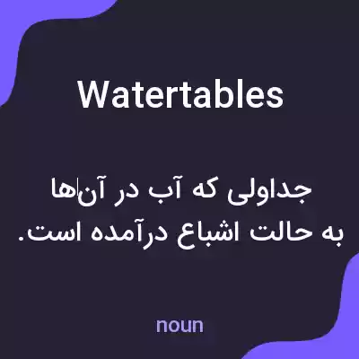 معنی watertables به فارسی معنی watertables به فارسی