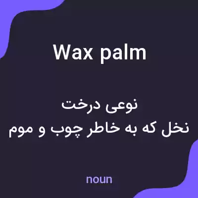 معنی wax palm به فارسی معنی wax palm به فارسی
