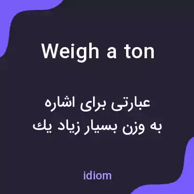 معنی weigh a ton به فارسی معنی weigh a ton به فارسی