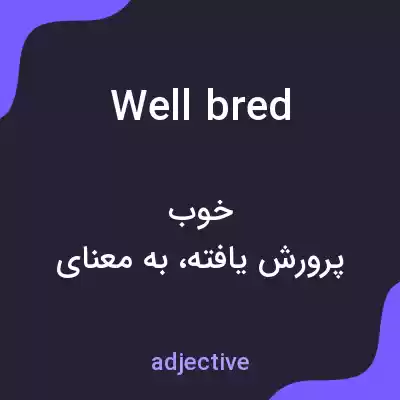 معنی well bred به فارسی معنی well bred به فارسی