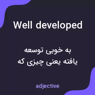 معنی well developed به فارسی معنی well developed به فارسی