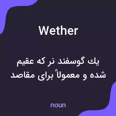 معنی wether به فارسی معنی wether به فارسی
