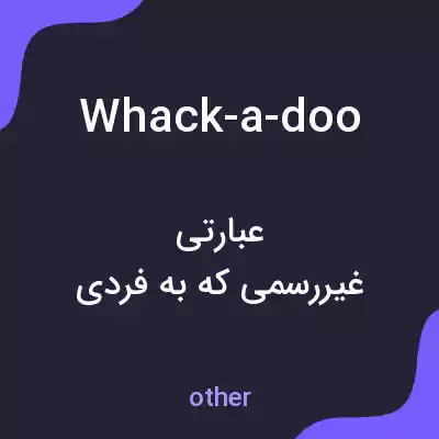 معنی whack-a-doo به فارسی معنی whack-a-doo به فارسی