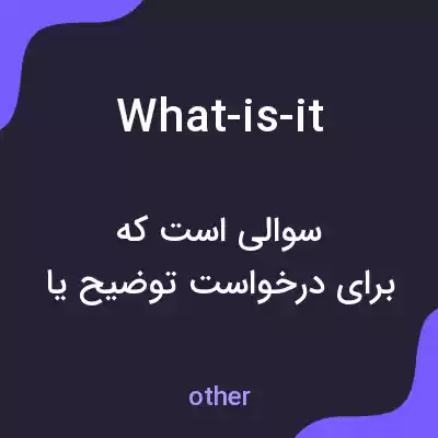 معنی what-is-it به فارسی معنی what-is-it به فارسی