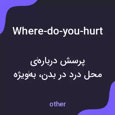 معنی where-do-you-hurt به فارسی