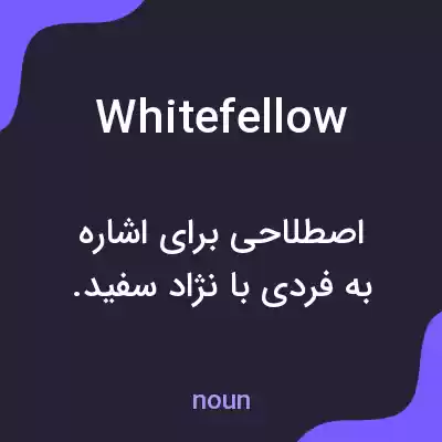 معنی whitefellow به فارسی معنی whitefellow به فارسی