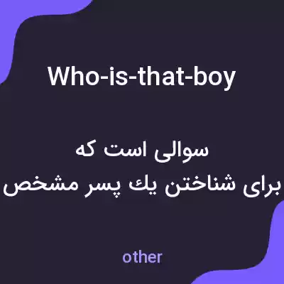 معنی who-is-that-boy به فارسی معنی who-is-that-boy به فارسی